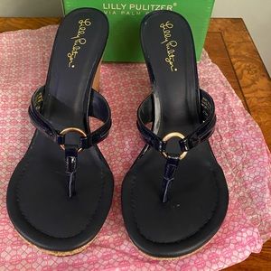 Lilly Pulitzer MCKIM HIGH WEDGE PATENT NEW in box